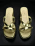 Sleek and Stylish Golden Wedges - cunei